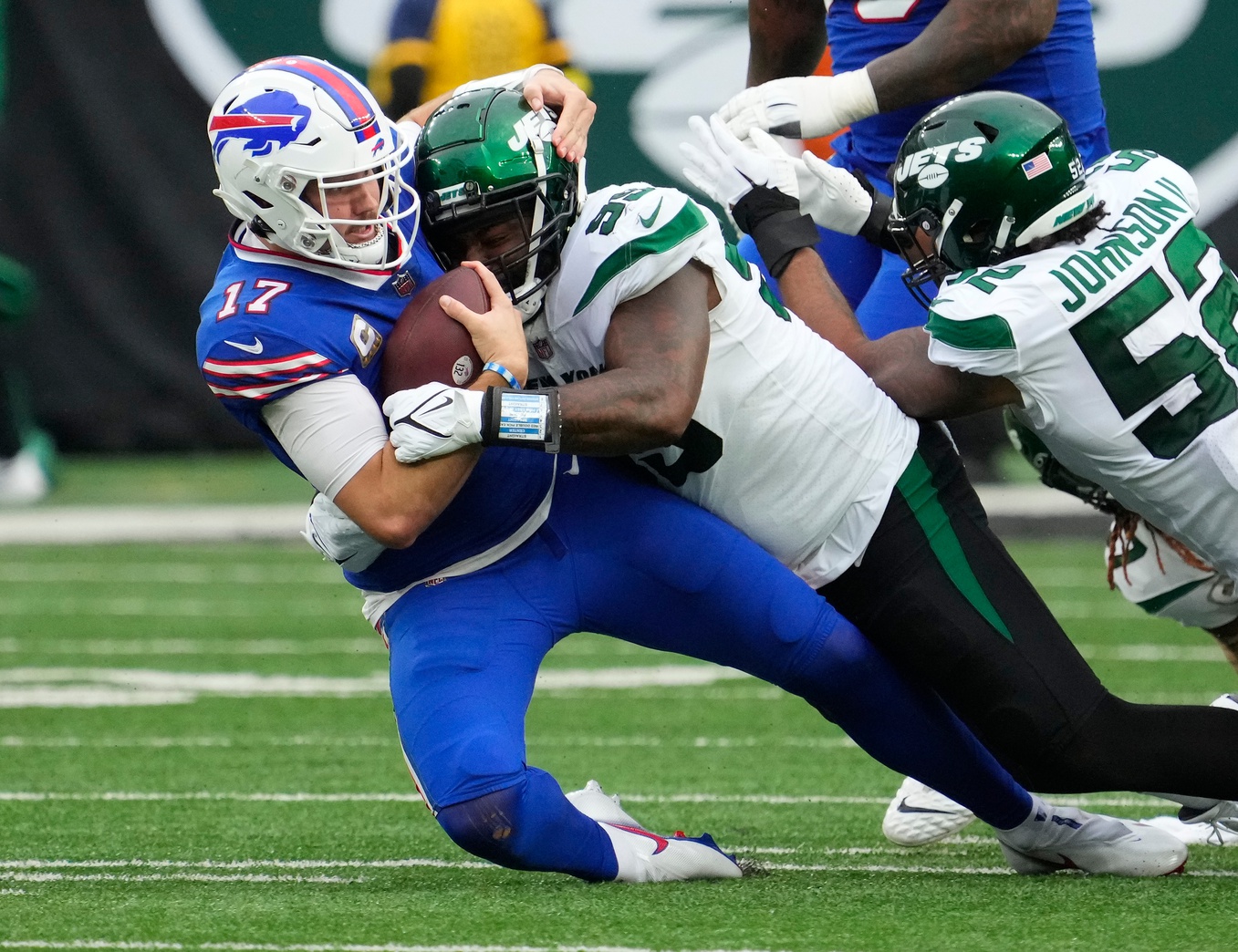 Josh Allen made some weird NFL history by sacking Josh Allen