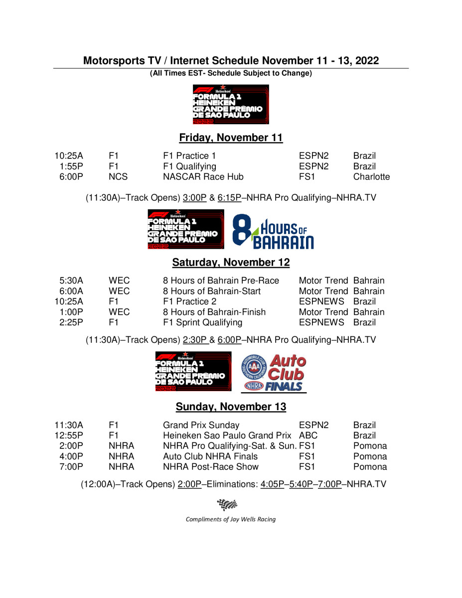 22Motorsports-TV-Schedule-November-11-13-SCHEDULE