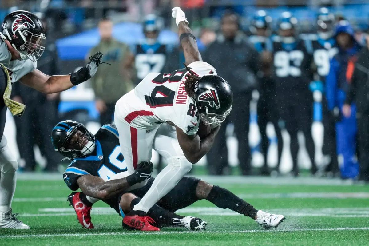 Carolina Panthers run riot over Atlanta Falcons in rain-soaked