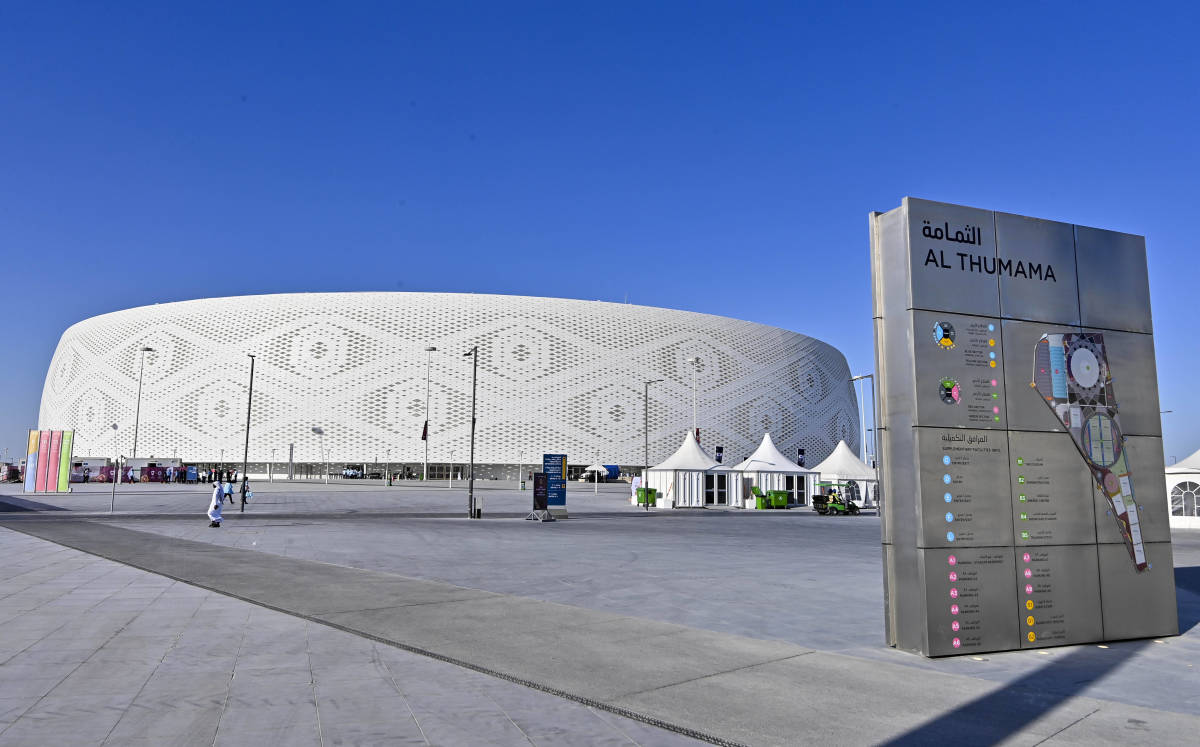 A general view from outside Al Thumama Stadium