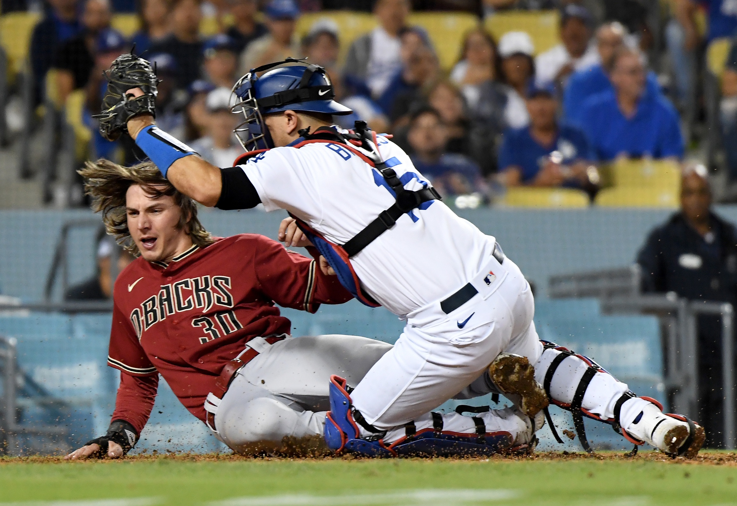 Arizona Diamondbacks fans react as outfielder Dominic Fletcher