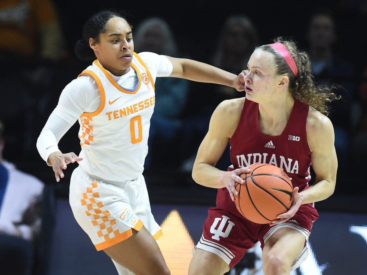 Grace Berger (right) had 13 points and 10 rebounds in Monday's win. (USA TODAY Sports)