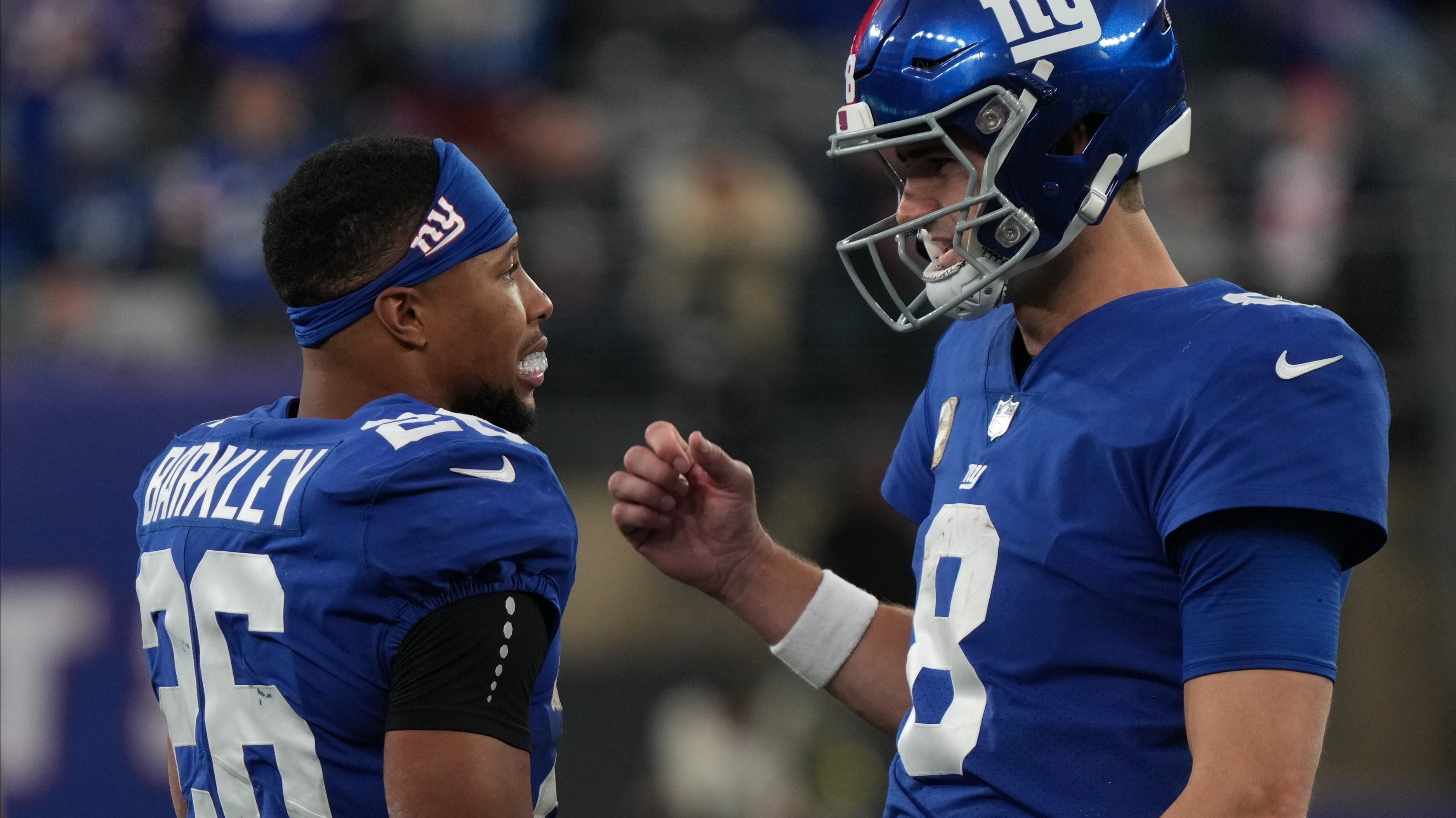 Lamar Jackson With Daniel Jones And Saquon Barkley In Blue