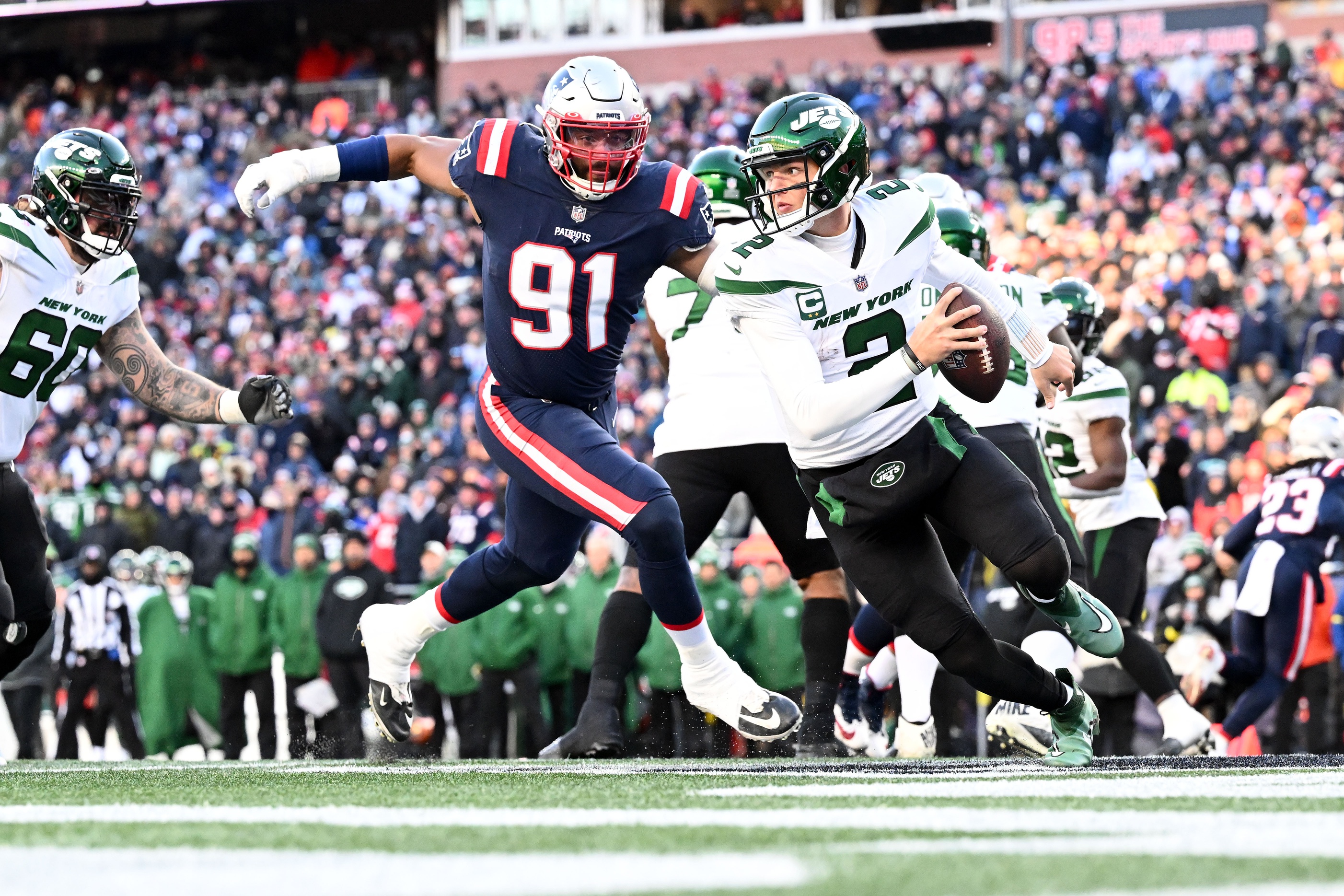 New York Jets QB Zach Wilson Throws Three Interceptions in Loss to New  England Patriots - Sports Illustrated New York Jets News, Analysis and More