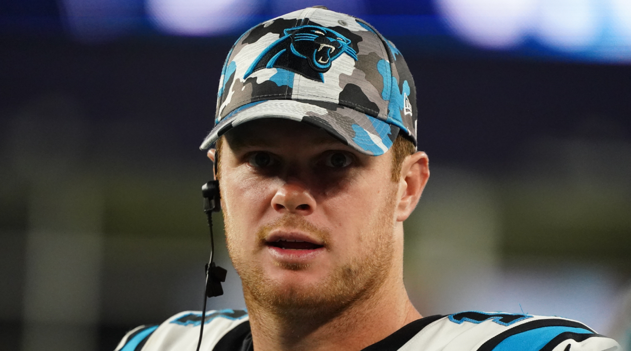 Panthers Make Sam Darnold Helment with Logo He Drew