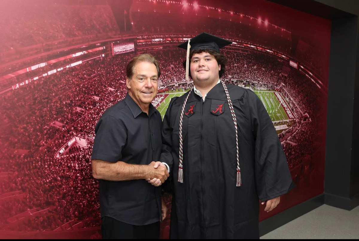 Nick Saban and Jackson Roby