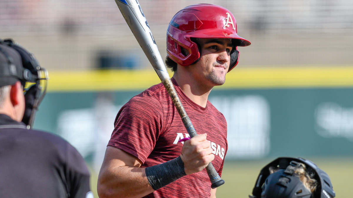 Razorbacks catcher Ryder Helfrick in scrimmage Friday