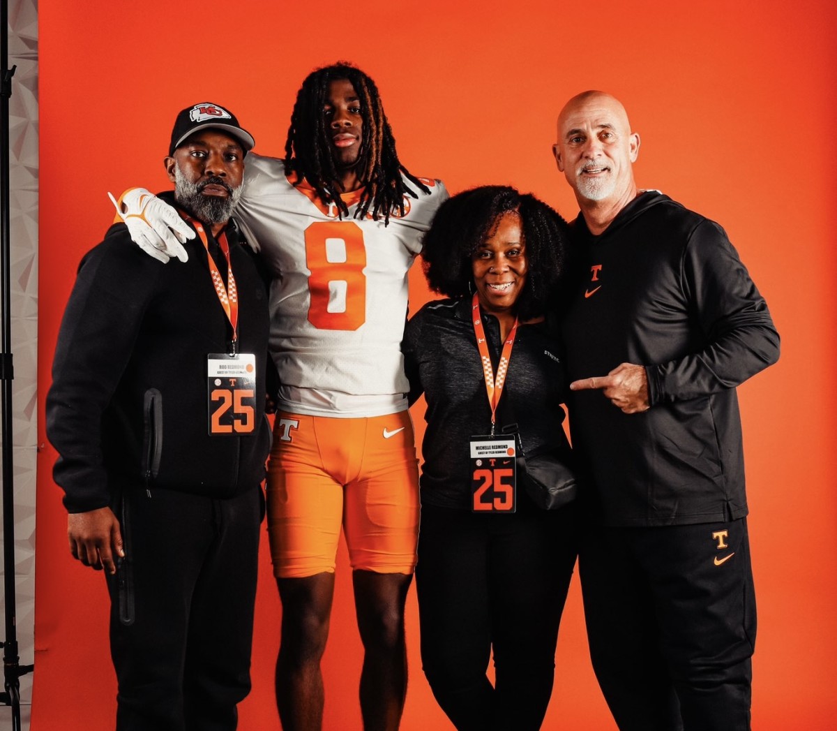 2025 3-star CB Tyler Redmond during an unofficial visit to Tennessee. (Photo courtesy of Tyler Redmond)