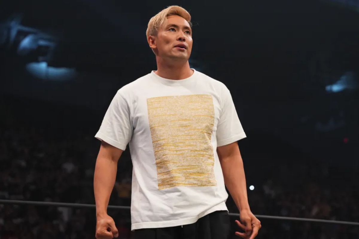 Former New Japan Pro Wrestling star Kazuchika Okada enters an AEW ring.