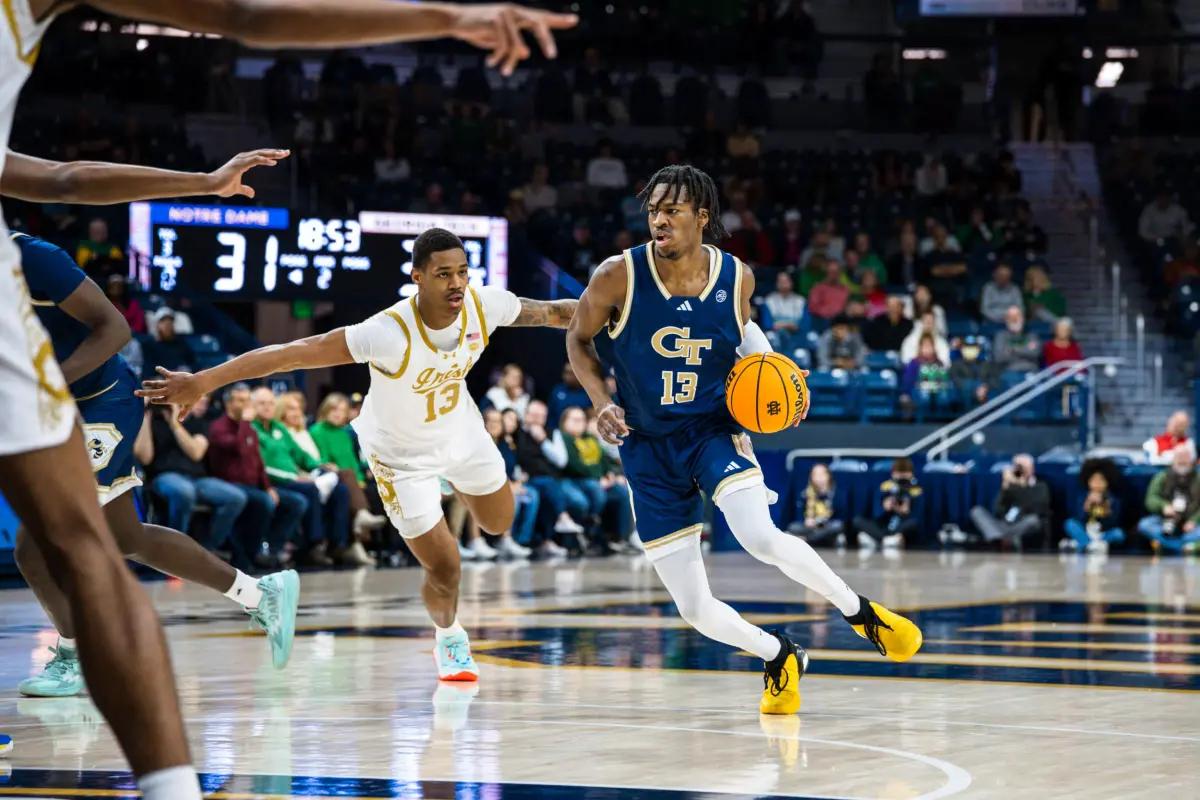 Georgia Tech guard Miles Kelly vs Notre Dame