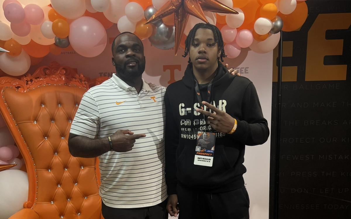 2025 4-star LB Dante McClellan during an unofficial visit to Tennessee. (Photo courtesy of Dante McClellan)