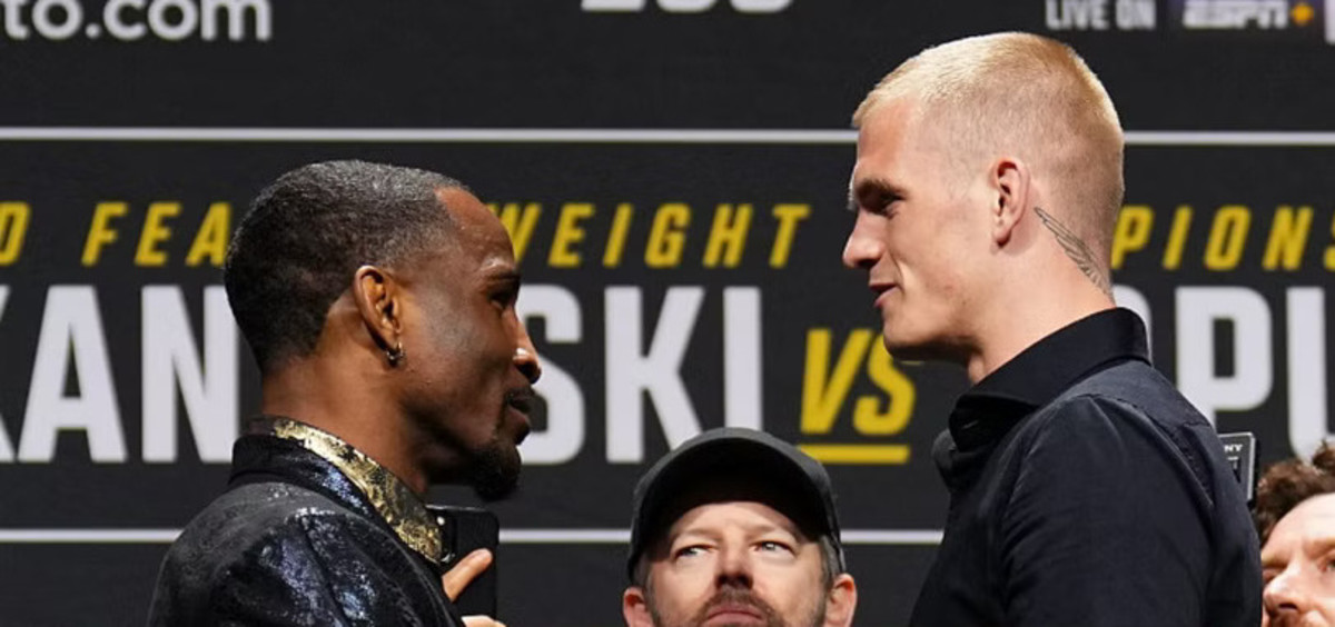 UFC 298 fighters Ian Machado Garry and Geoff Neal lock eyes ahead of their bout.