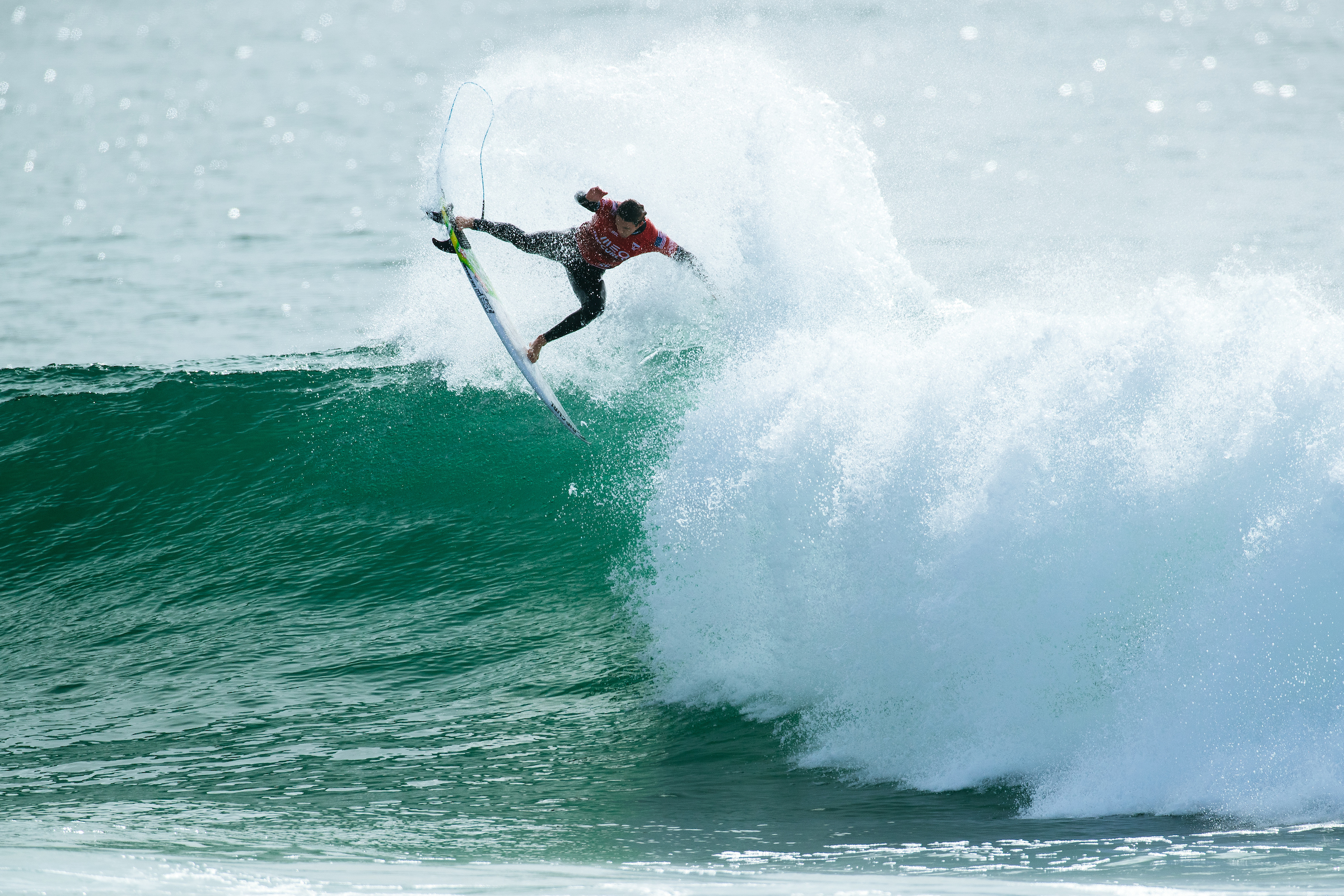 Crosby Colapinto at Supertubos at the MEO Rip Curl Pro Portugal in Peniche.