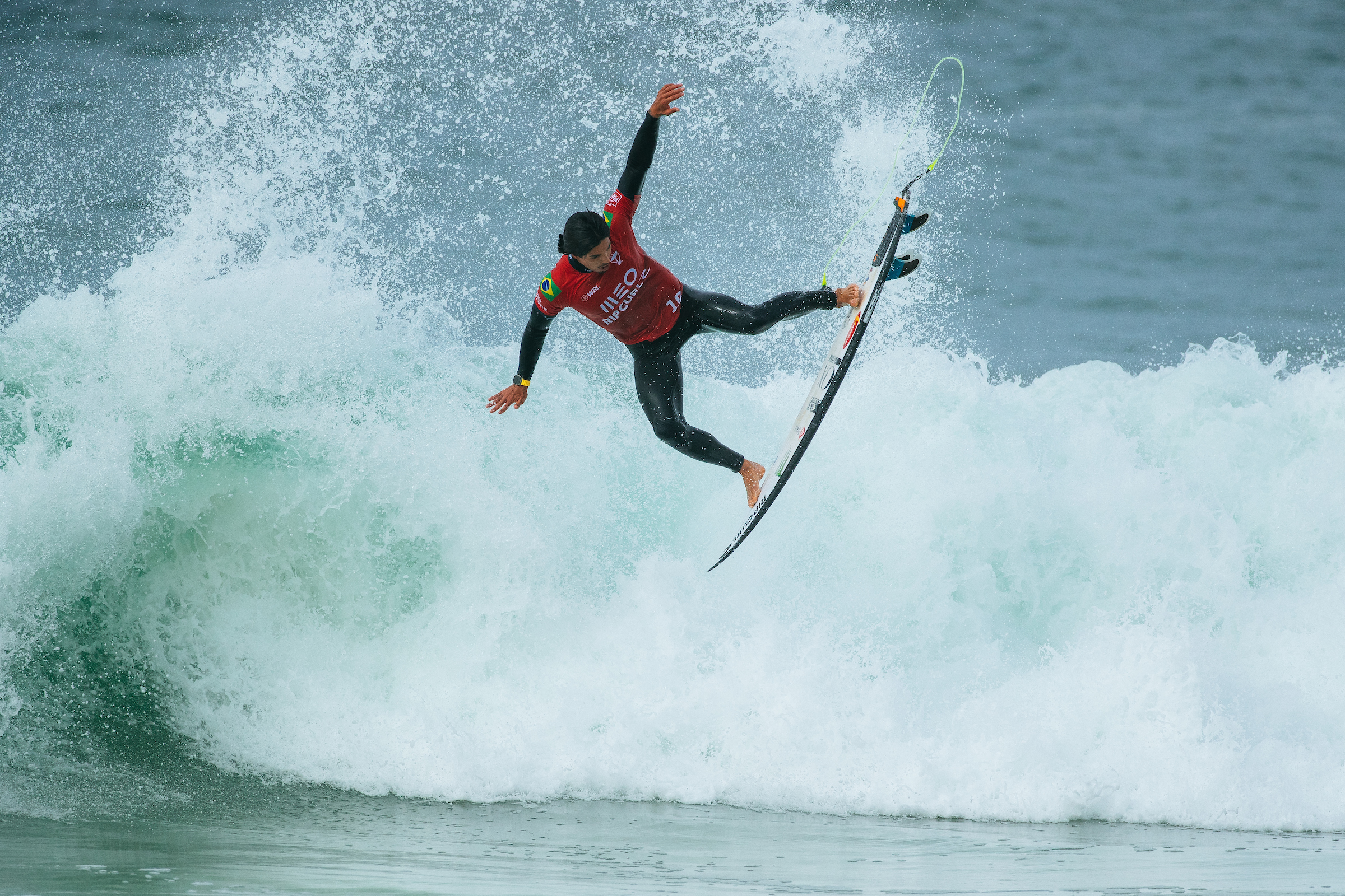 Gabriel Medina at Supertubos at the MEO Rip Curl Pro Portugal in Peniche.