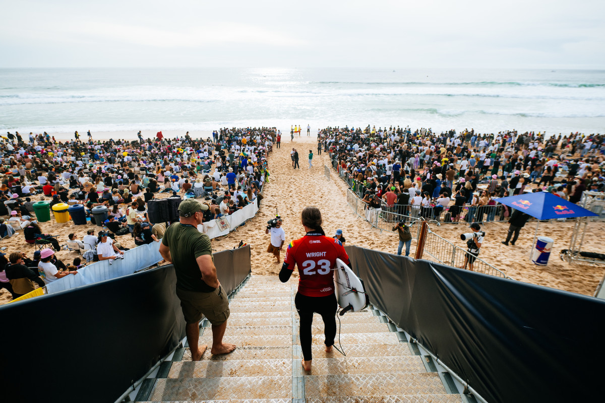 Tyler Wright at Supertubos at the MEO Rip Curl Pro Portugal in Peniche.