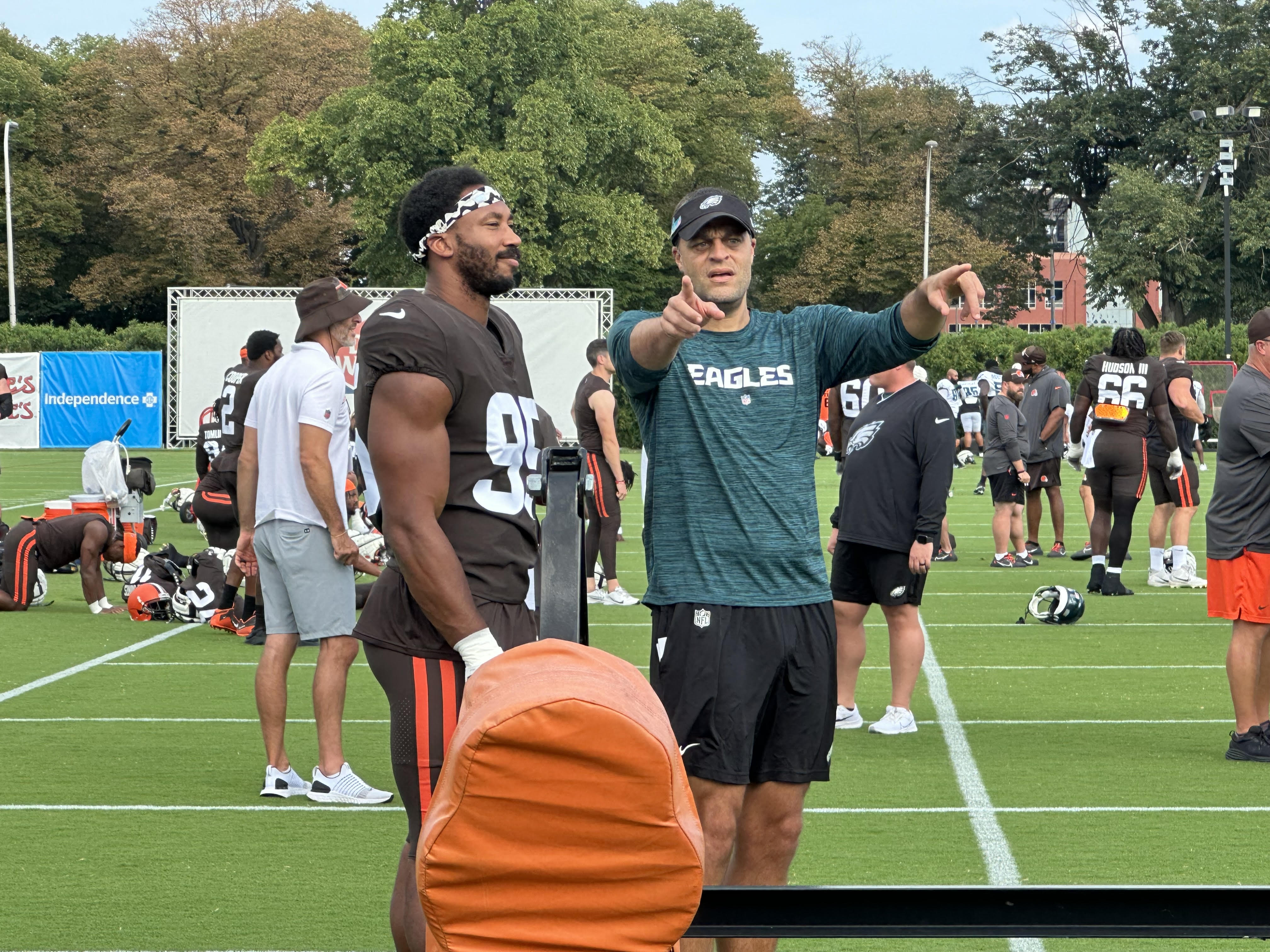 Browns' Myles Garrett has `an aura' like none other at first practice