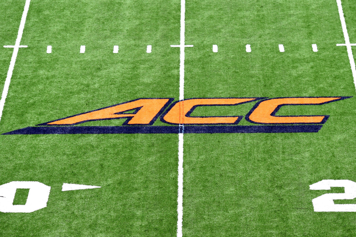 Sep 19, 2015; Syracuse, NY, USA; General view of the Atlantic Coast Conference logo inside the Carrier Dome prior to the game between the Central Michigan Chippewas and the Syracuse Orange. Mandatory Credit: Rich Barnes-USA TODAY Sports