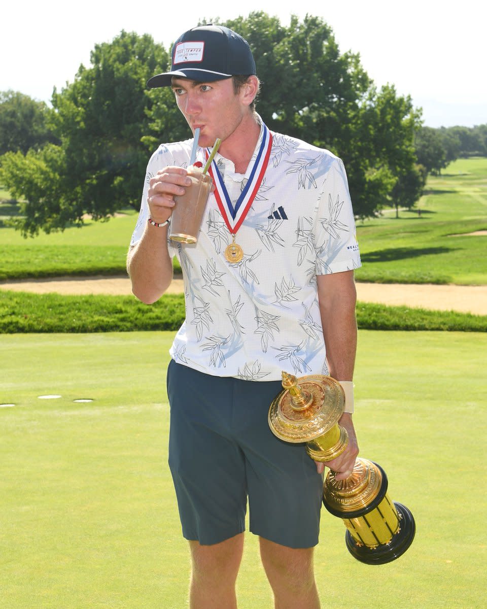 Nick Dunlap after winning the US Amateur Championship