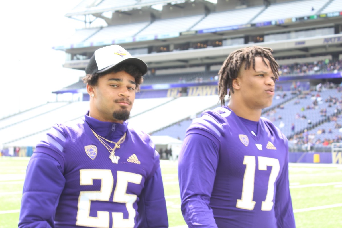 Sophomore cornerback Elijah Jackson before UW's spring game in 2023