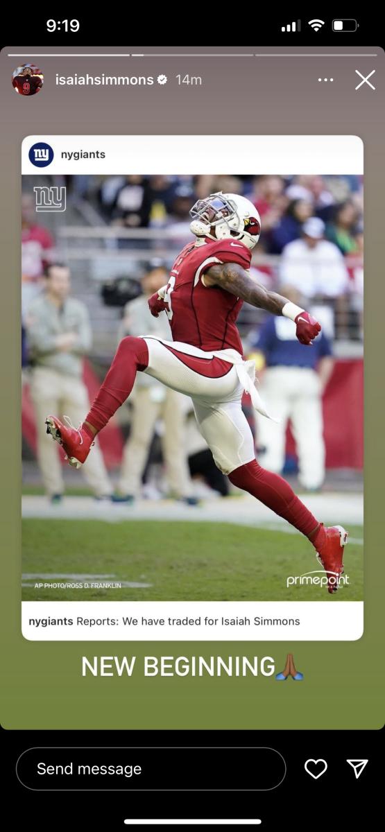 Former Arizona Cardinals Safety Isaiah Simmons Excited for New Start -  Sports Illustrated Arizona Cardinals News, Analysis and More