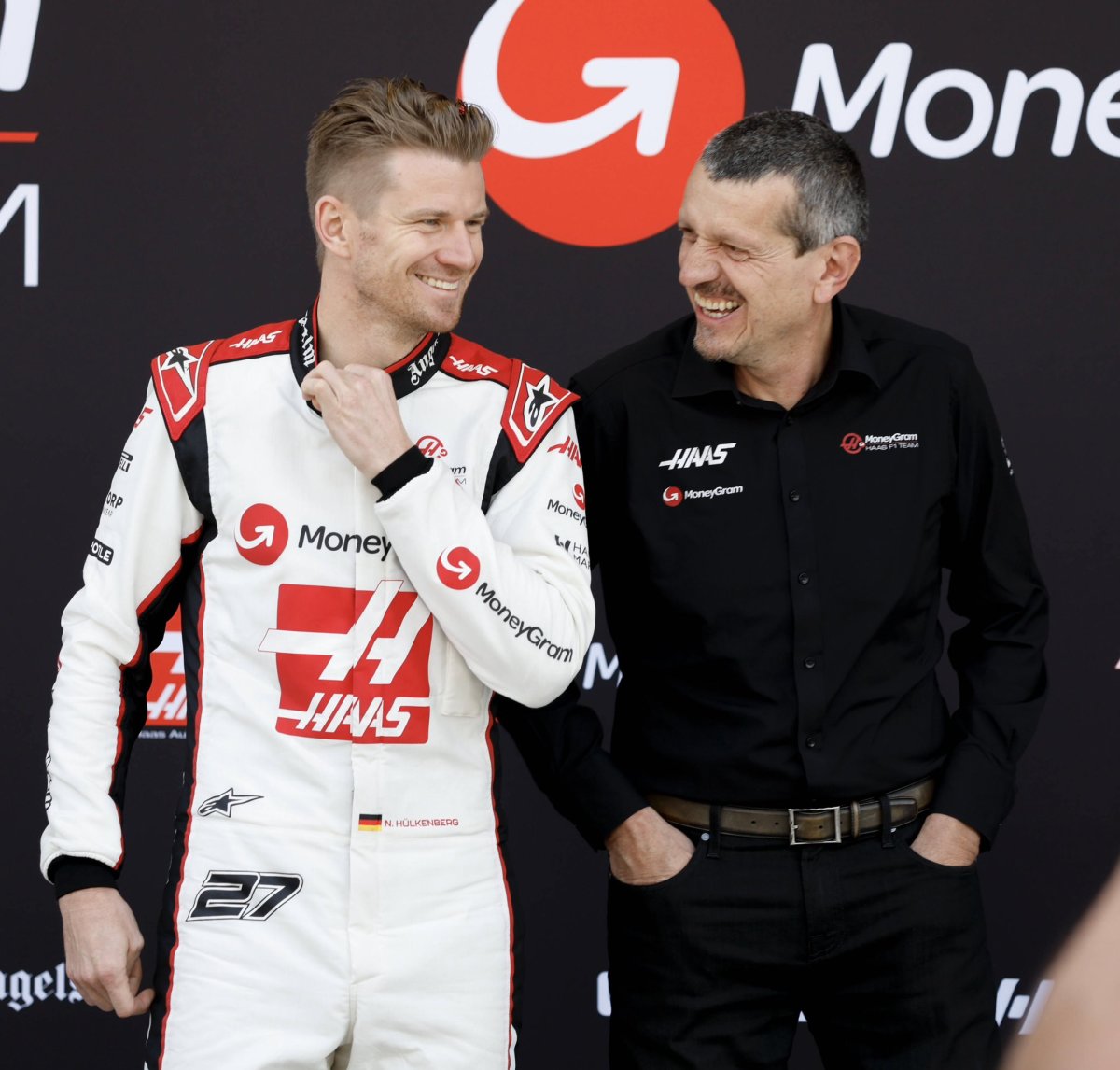 Nico Hulkenberg And Guenther Steiner - Haas