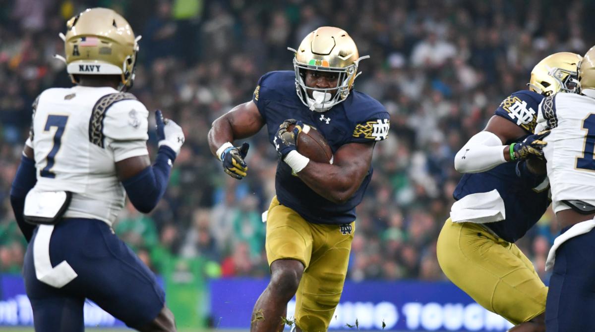 Notre Dame football Audric Estime moves past fumble with coach's help