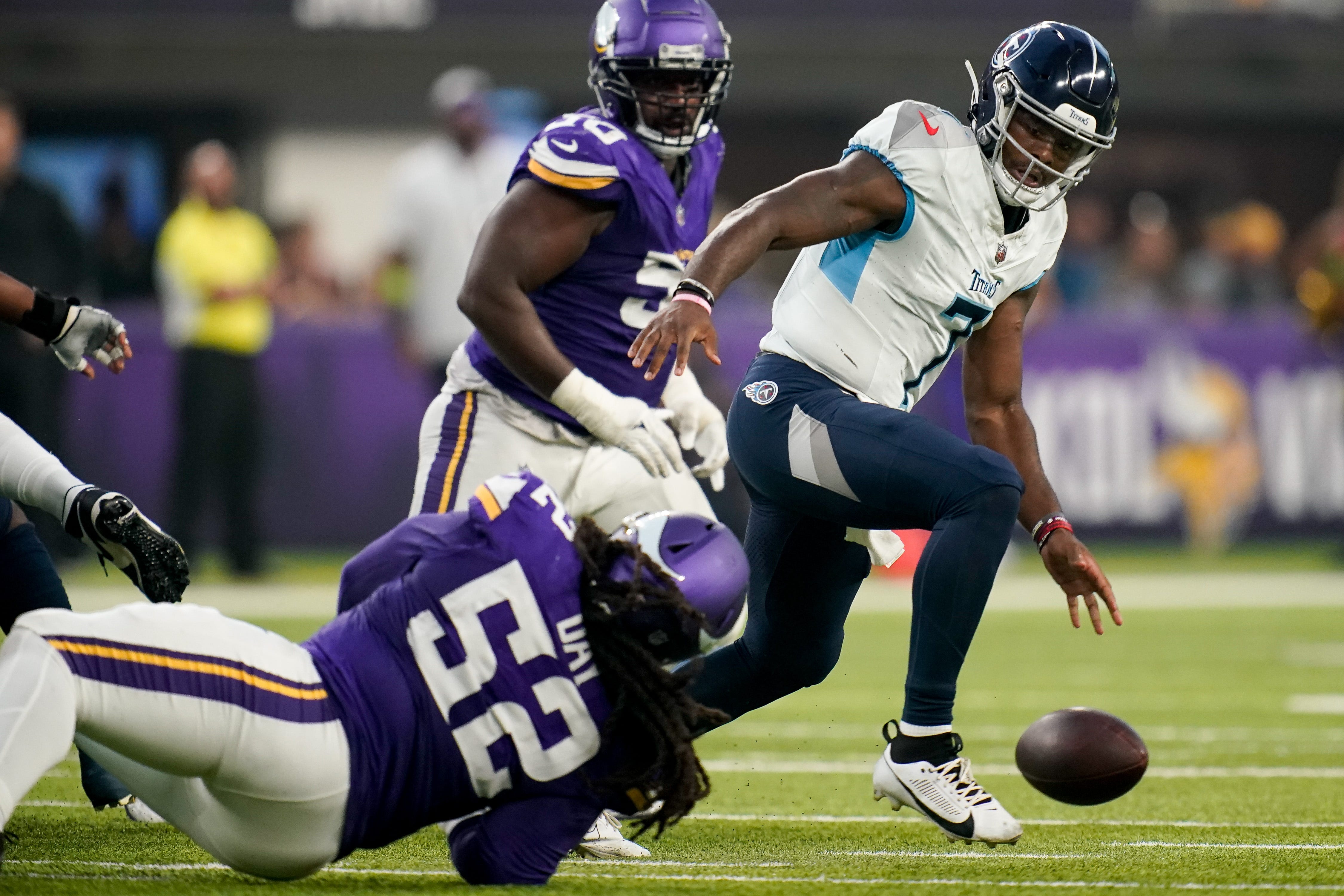 Minnesota Vikings defensive tackle Ross Blacklock (96) pictured during an  NFL football game against the Washington Commanders, Sunday, November 06,  2022 in Landover. (AP Photo/Daniel Kucin Jr Stock Photo - Alamy