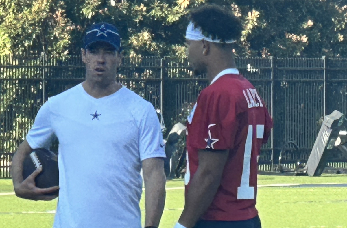 Dallas Cowboys' Dak Prescott Teaches Trey Lance at Practice: FIRST