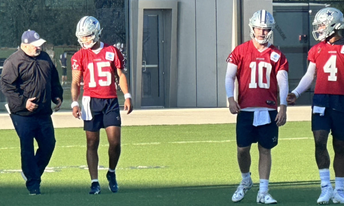 Dallas Cowboys' Dak Prescott Teaches Trey Lance at Practice: FIRST