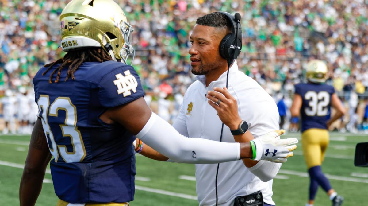 Marcus Freeman Talks Notre Dame Strength Coach, Sam Hartman, JD ...