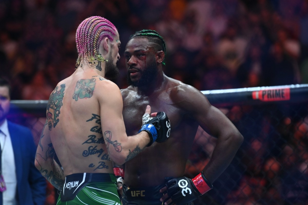 Aljamain Sterling and Sean O'Malley at UFC 292.