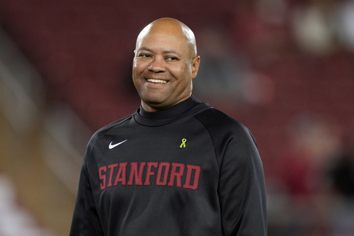 Oct 8, 2022; Stanford, California, USA; Stanford Cardinal head coach David Shaw walks on the field before the game against the Oregon State Beavers at Stanford Stadium. Mandatory Credit: Darren Yamashita-USA TODAY Sports