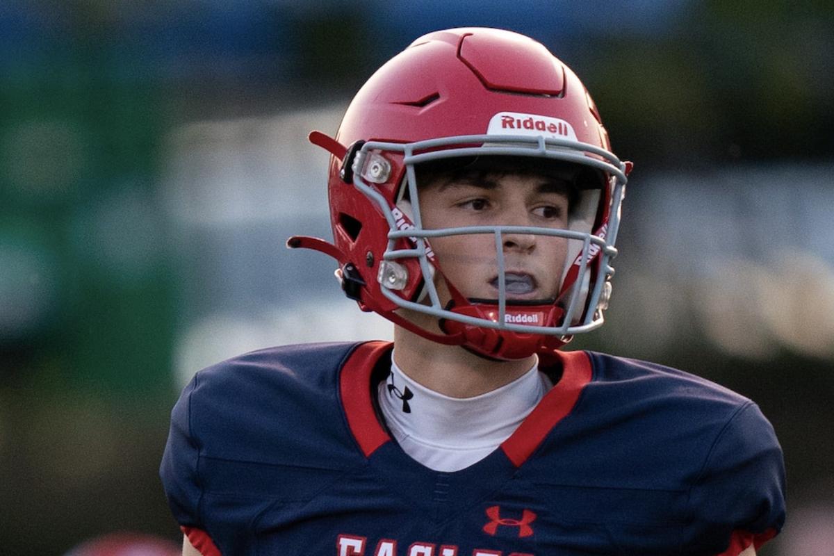 2025 5-star QB George MacIntyre during a high school game on August 19th, 2023, in Nashville, Tennessee. (Photo by Denny Simmons of The Tennessean)