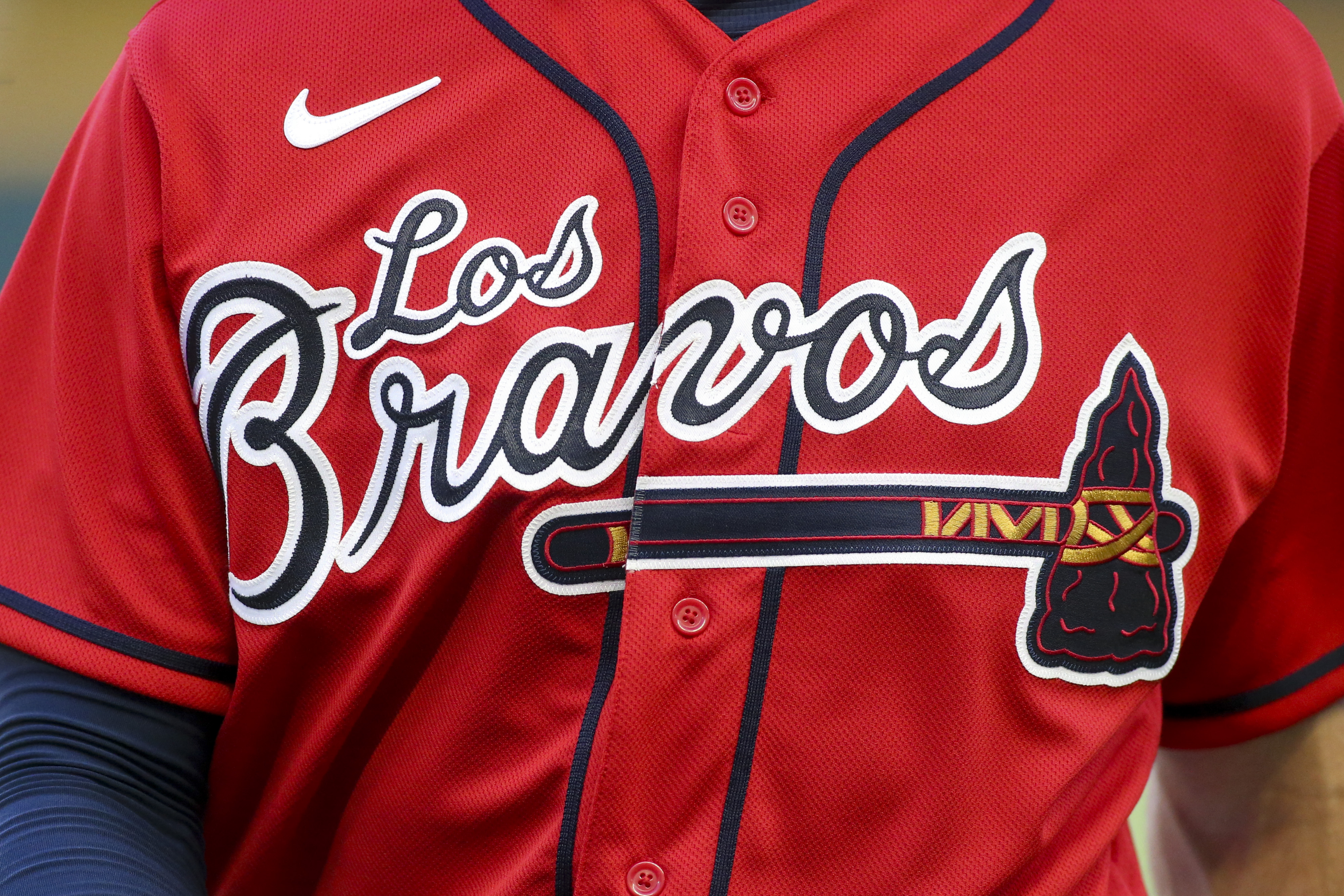 MLB on X: The @Braves are rockin' Los Bravos jerseys tonight 🔥   / X