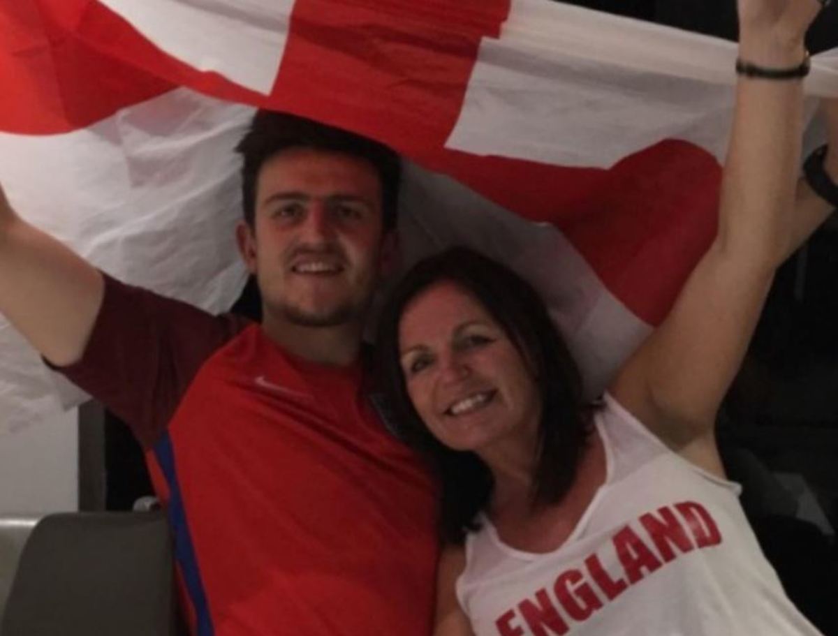 Harry Maguire pictured with his mother Zoe