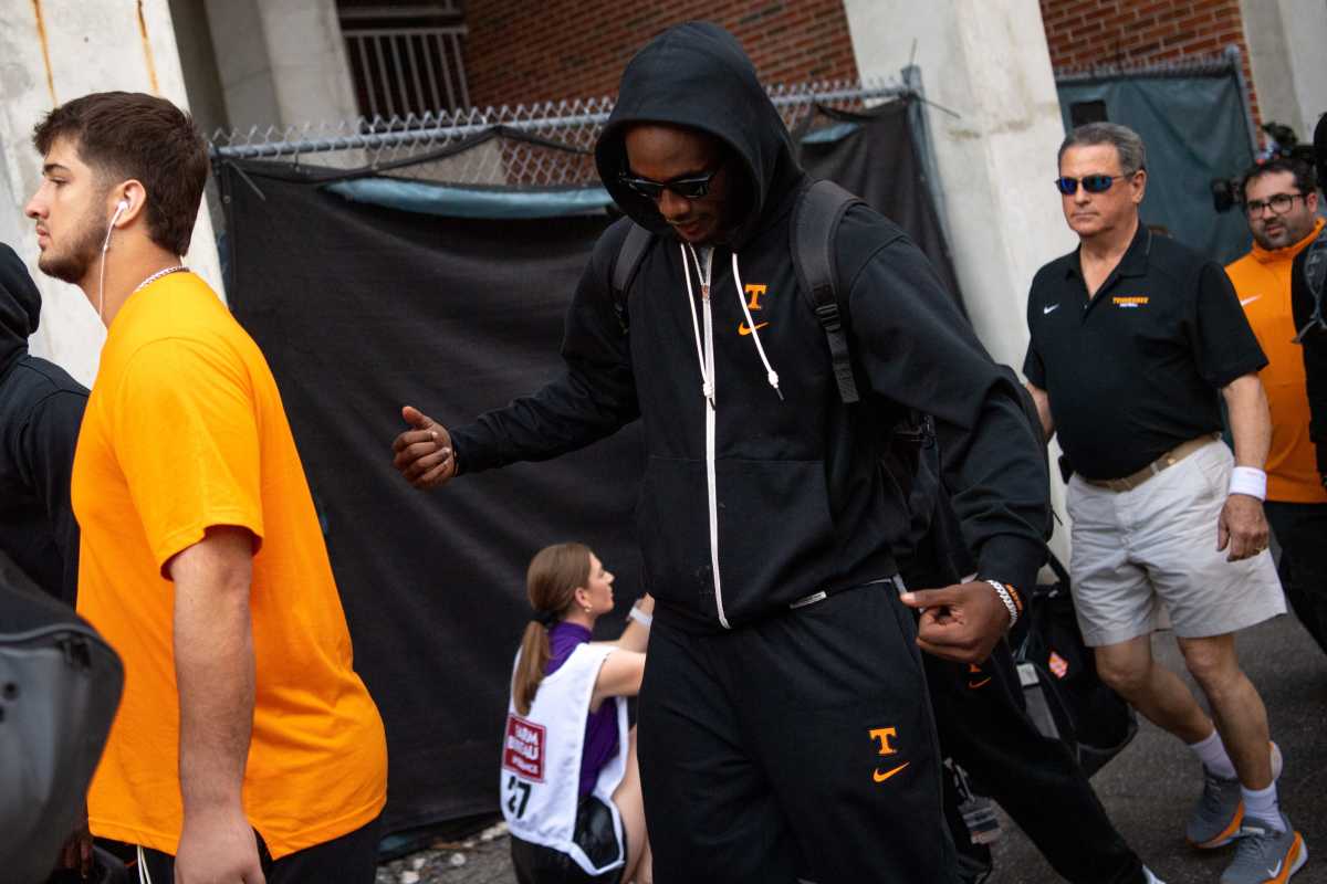 Tennessee QB Joe Milton III during pregame against Florida on September 16th, 2023, in Gainesville, Florida. (Photo by Brianna Paciorka of the News Sentinel)