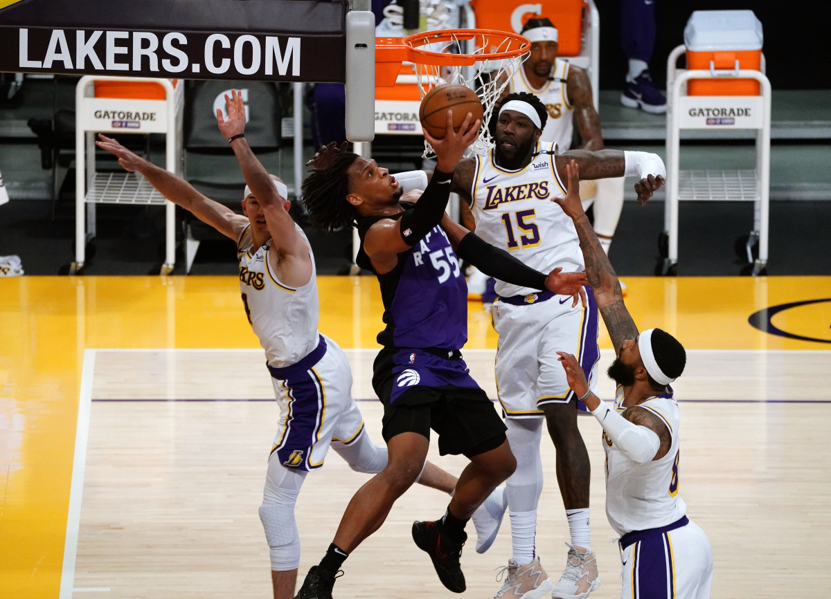 Harrell (15) as a member of the Lakers.