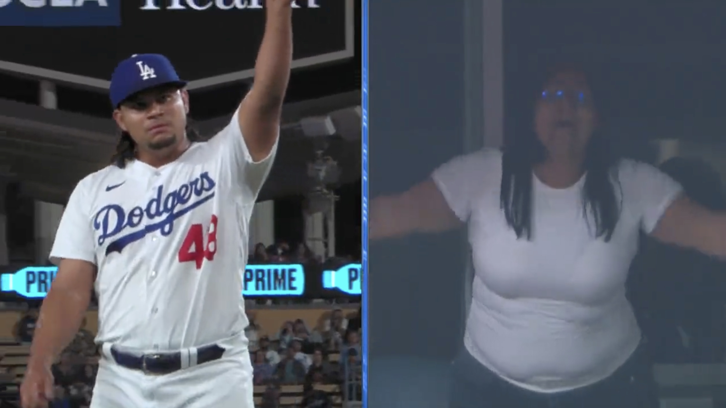 Dodgers Pitcher's Mom Was So Happy Seeing Her Son Play for First