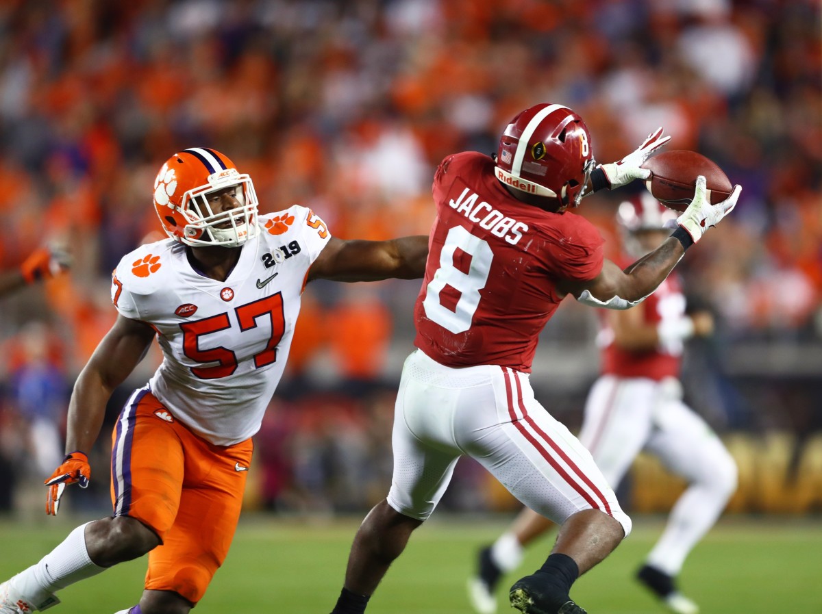 Las Vegas Raiders Josh Jacobs plays against college teammate Najee ...