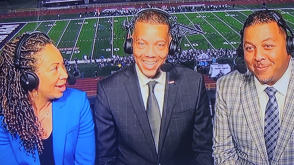 Tiffany Greene (ESPN), Dr. Charles McClelland (SWAC Commissioner), and Jay Walker (ESPN)