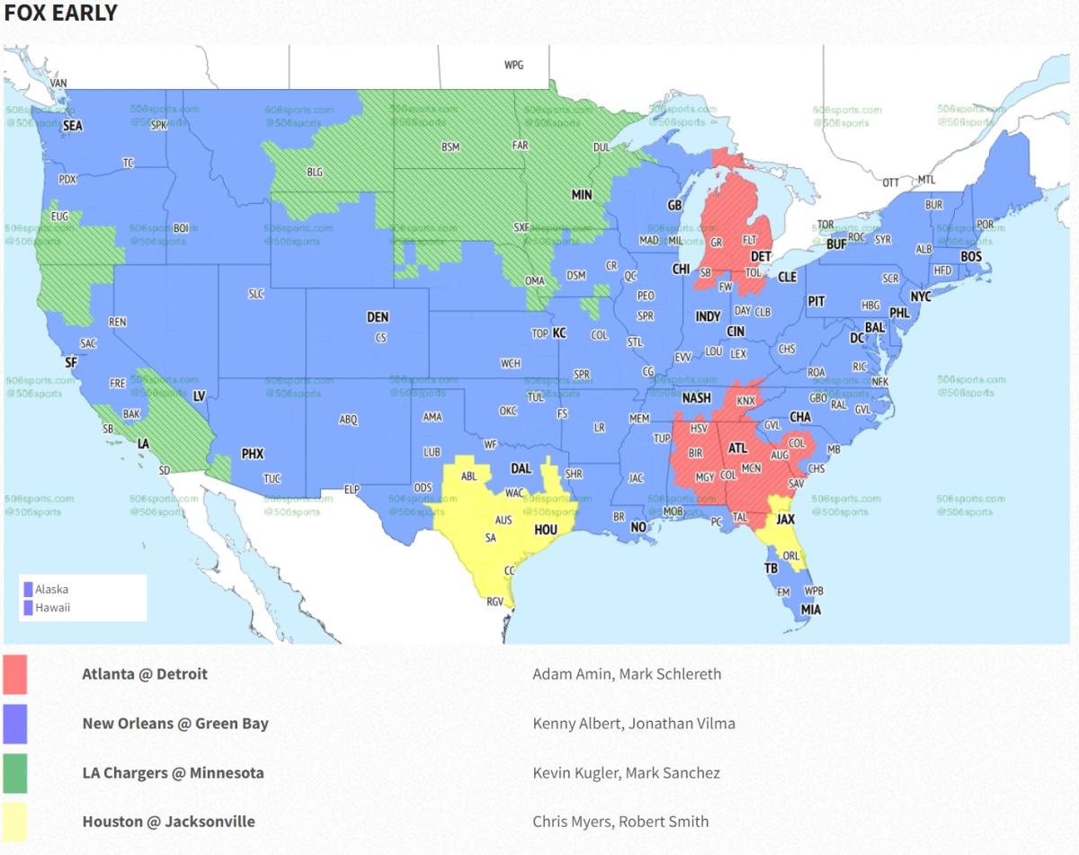 NFL Week 3 TV Coverage Map - Sports Illustrated Arizona Cardinals News,  Analysis and More