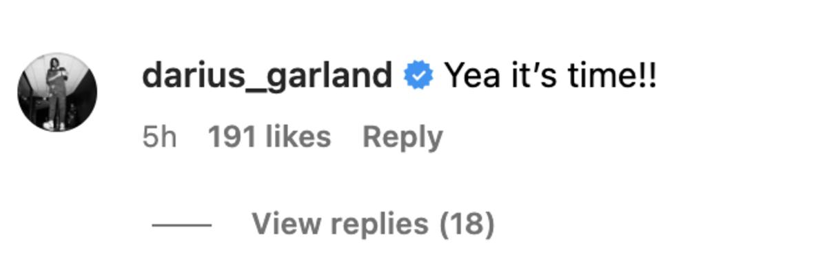 Darius Garland's comment 