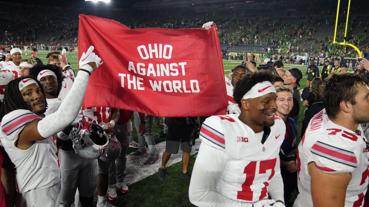 Ohio State celebrates after its Week 4 win over Notre Dame.