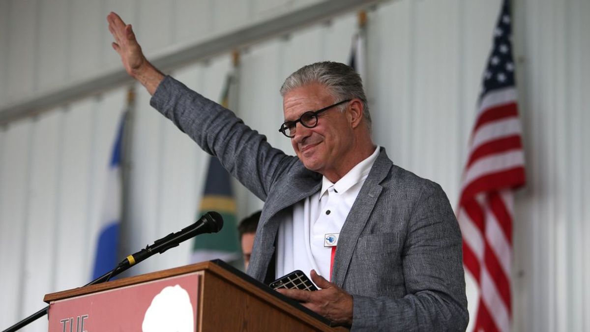 Boxing commentator Jim Lampley will begin his first assignment for PPV.com this weekend. Lampley is seen here during his induction ceremony at the International Boxing Hall of Fame induction Weekend of Champions events on June 14, 2015 in Canastota, New York. ALEX MENENDEZ/GETTY IMAGES 