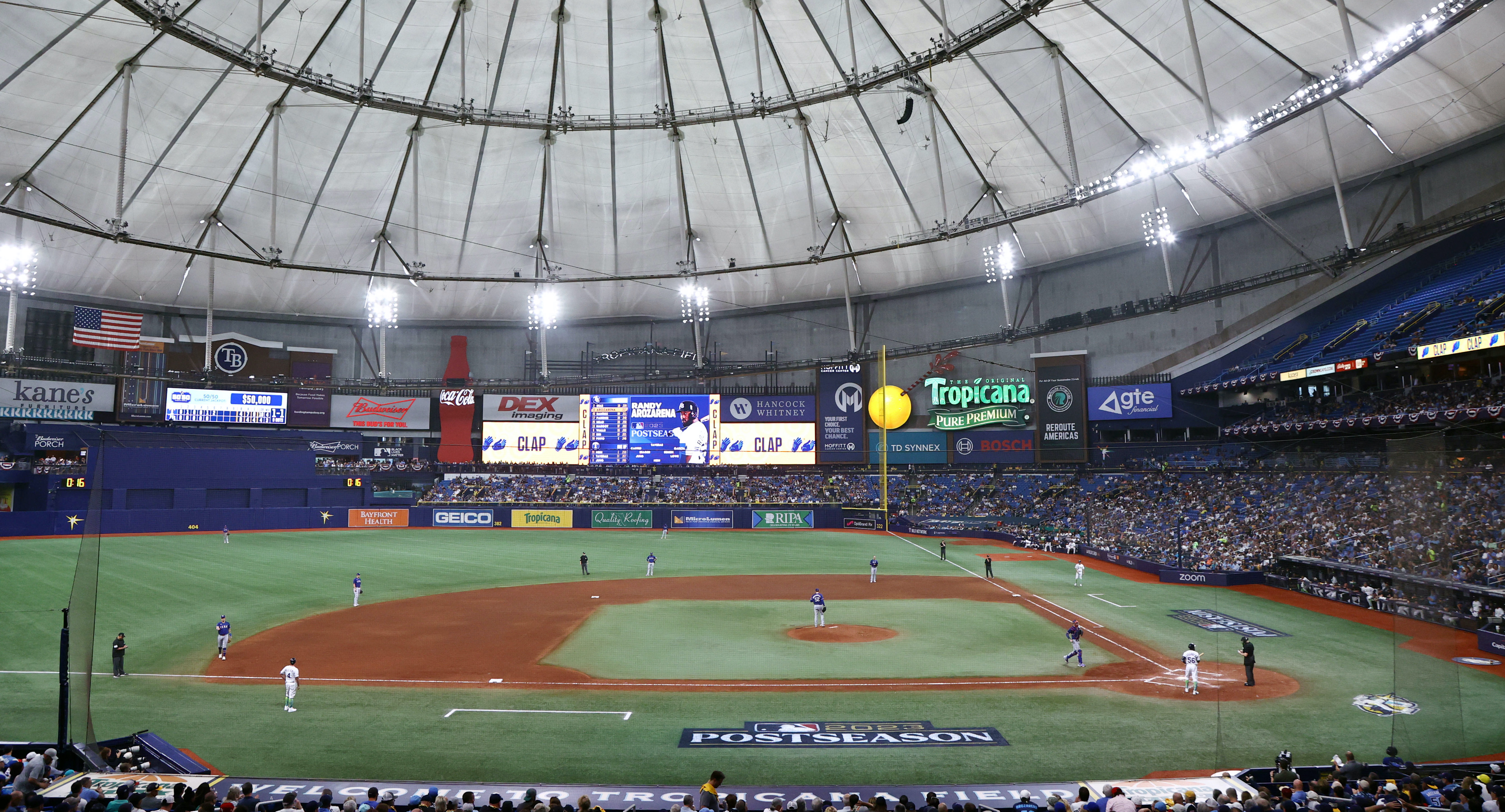 Rays-Rangers Wild Card Game 1 generates lowest MLB postseason attendance in  more than 100 years
