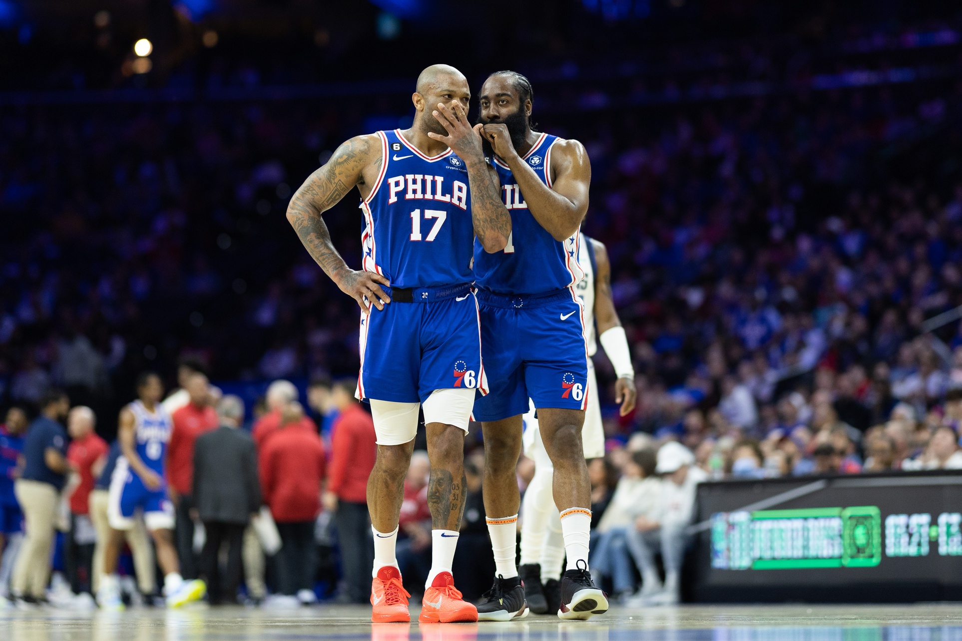 James Harden supports PJ Tucker as Sixers prepare for the playoffs