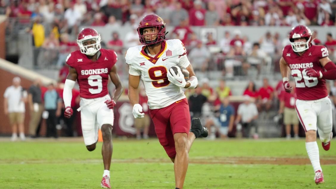 Iowa State wide receiver Jayden Higgins.