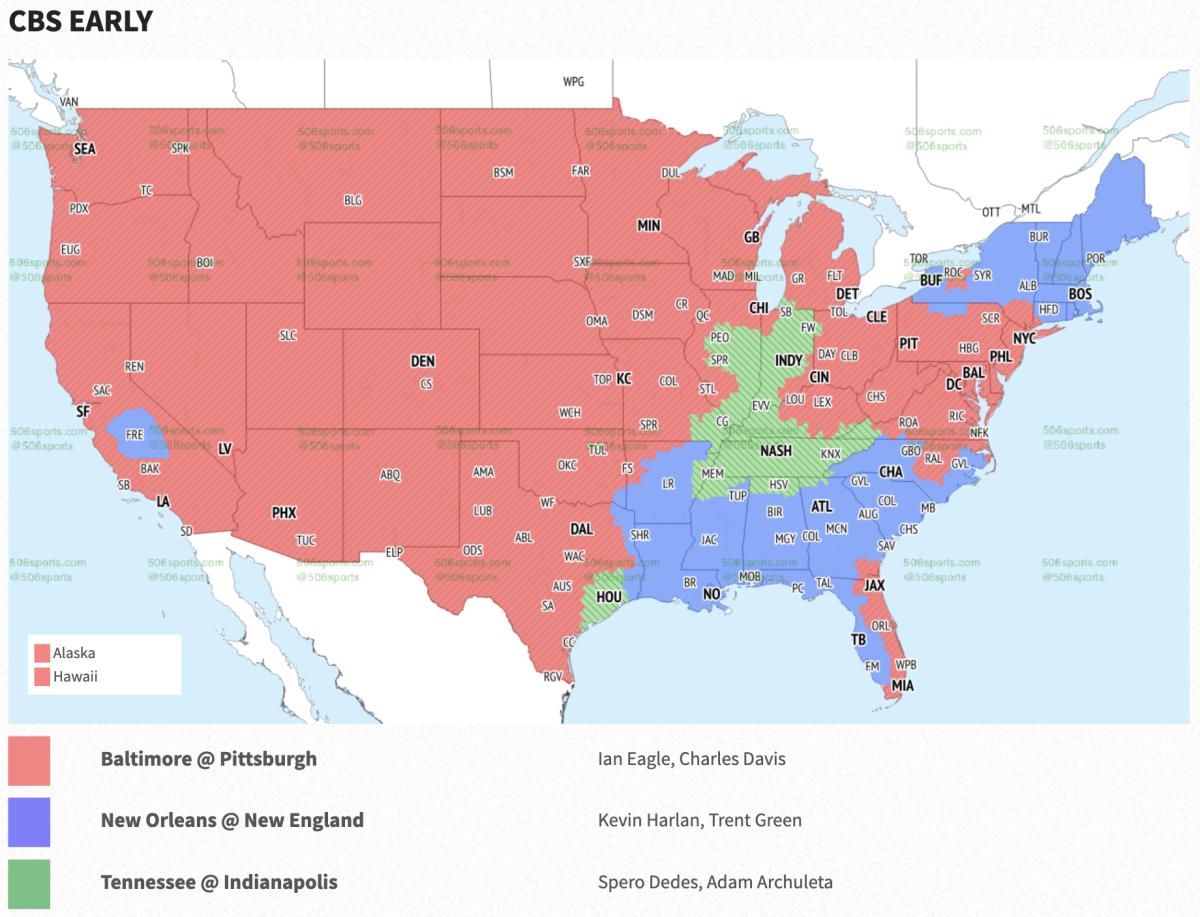NFL Week 1 broadcast maps