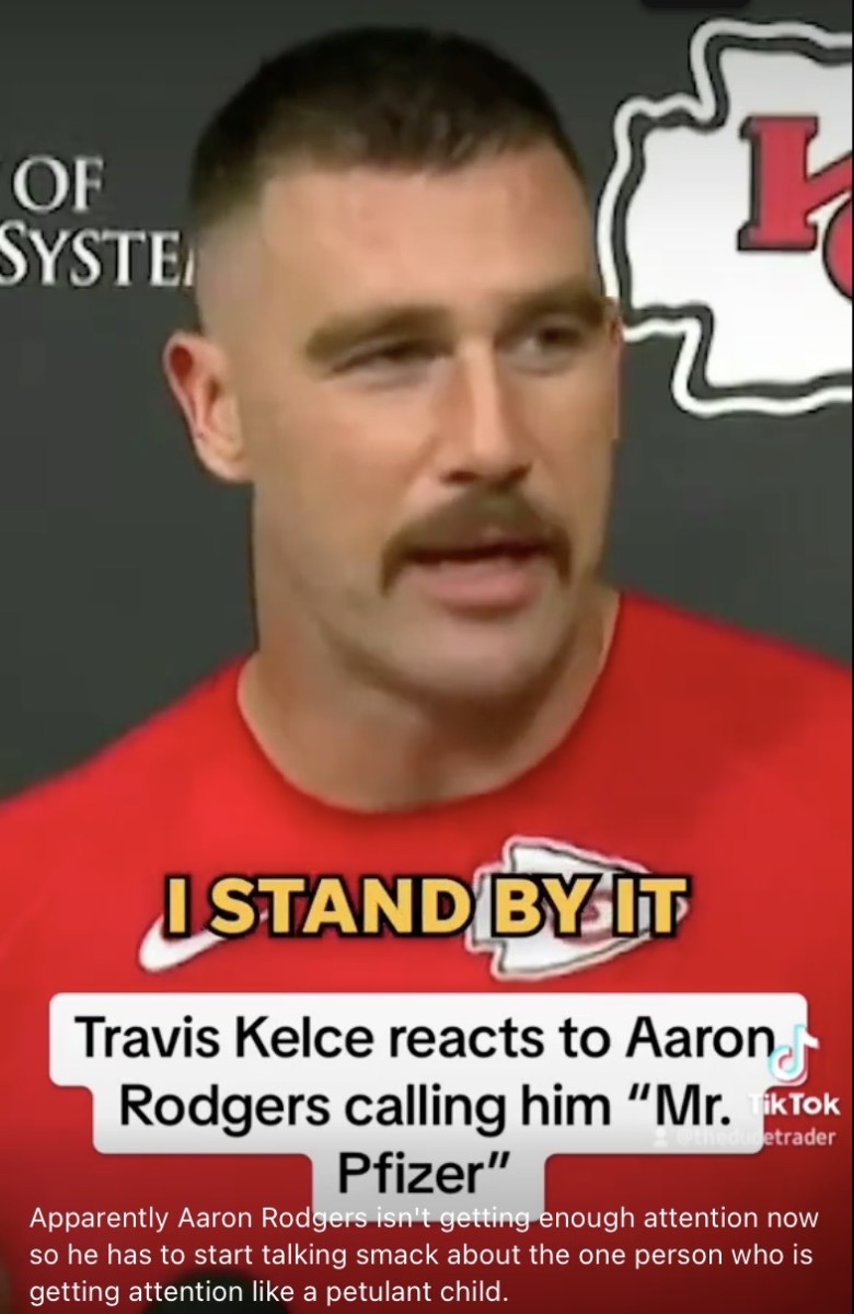 Aaron Rodgers calls Travis Kelce 'Mr. Pfizer' on Pat McAfee Show