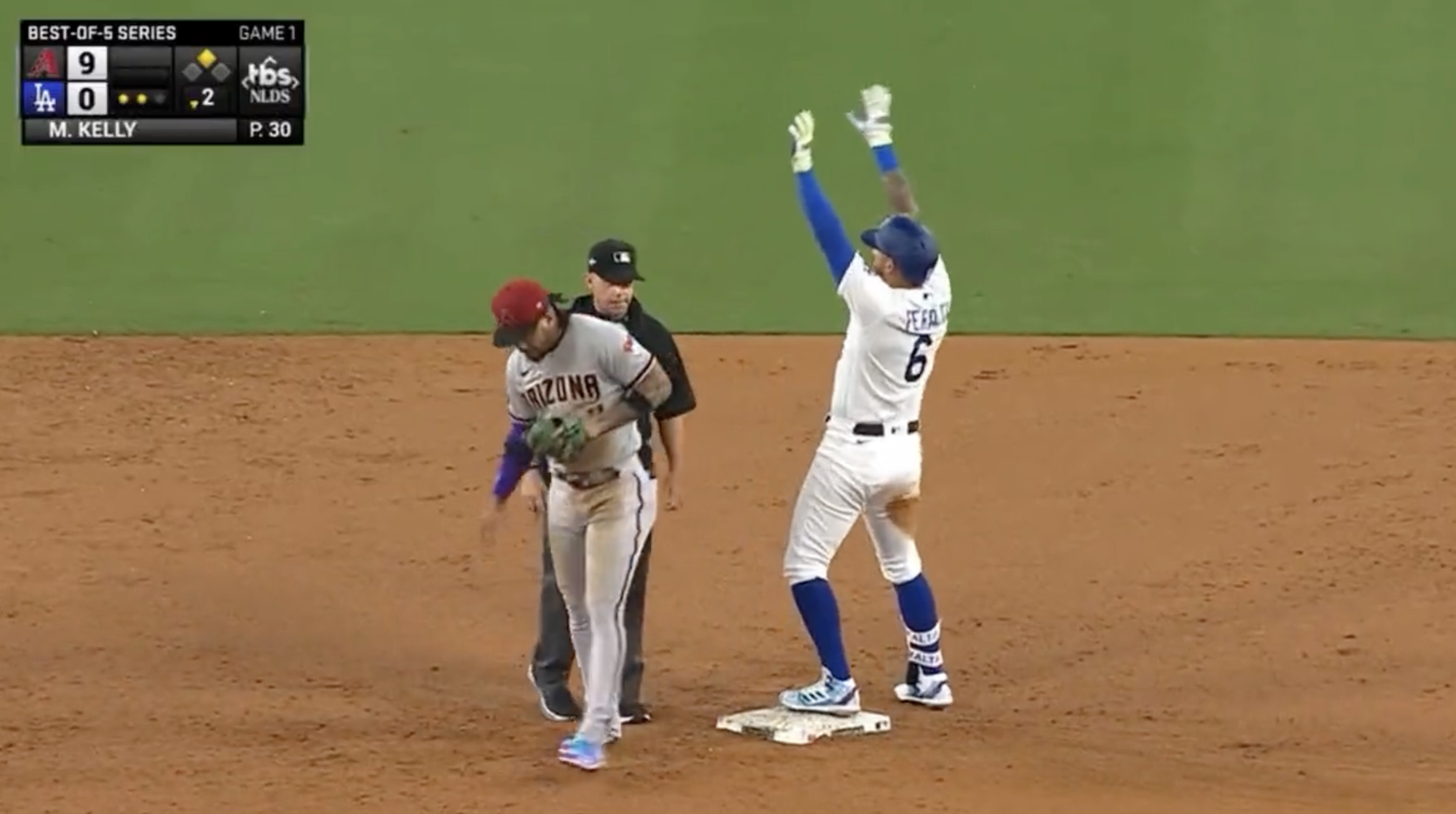 Dodgers' celebration after Kiké Hernández home run was out of this